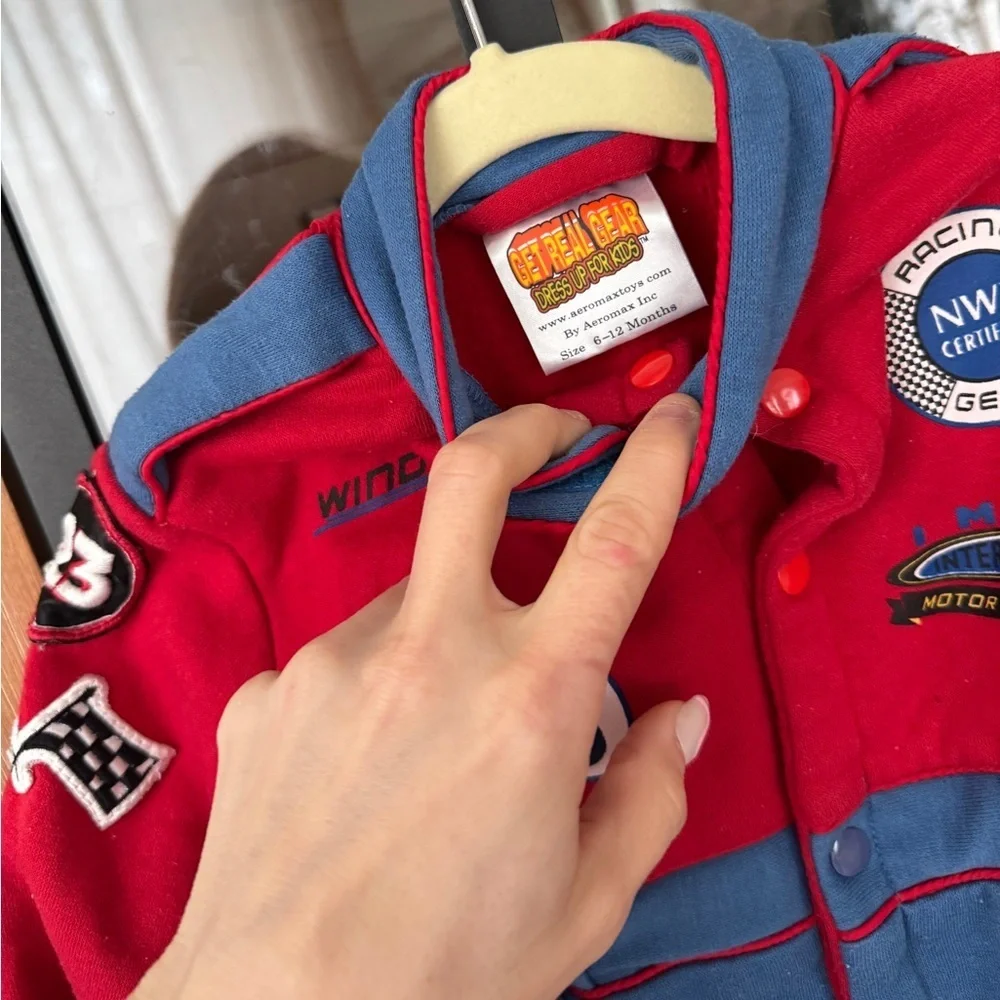 Vintage Race Car Driver nascar coverall jumpsuit baby boy route 66 patches 23